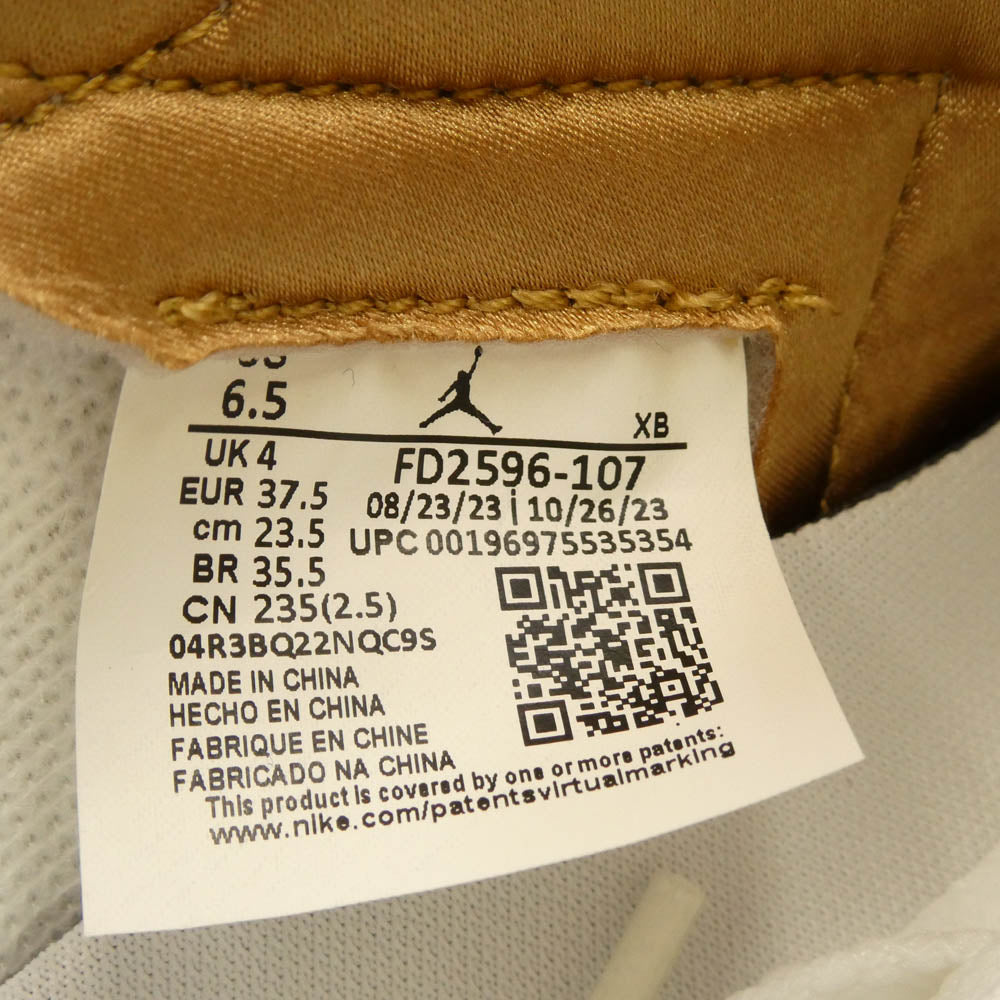 NIKE AIR JORDAN ナイキ ジョーダン FD2596-107 Women's Air Jordan 1 Retro High OG White and Gold AJ1 エアジョーダン ハイ ウィメンズ スニーカー ホワイト系 ゴールド系 23.5cm【新古品】【未使用】【中古】