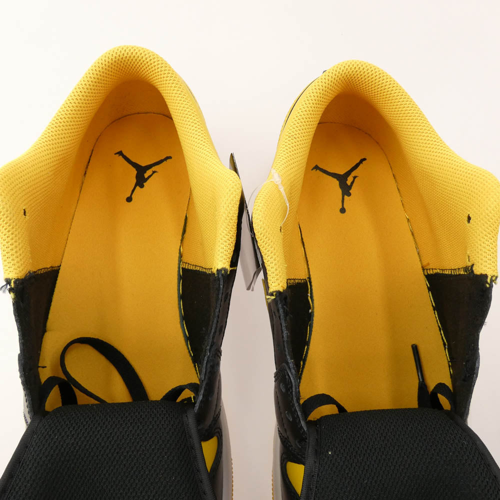 NIKE ナイキ 553558-072 AIR JORDAN1 LOW AJ1 エアジョーダン ローカット スニーカー ブラック系 イエロー系 28cm【極上美品】【中古】