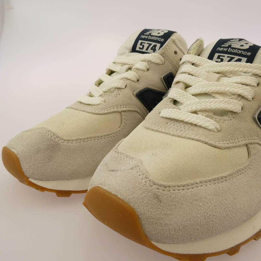 NEW BALANCE ニューバランス U574NGB スエード ローカット スニーカー ホワイト系 26cm【中古】