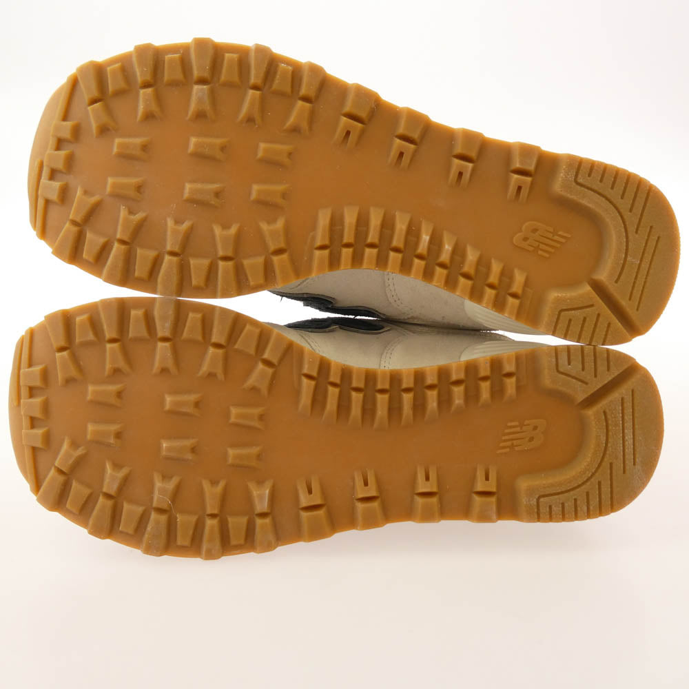 NEW BALANCE ニューバランス U574NGB スエード ローカット スニーカー ホワイト系 26cm【中古】