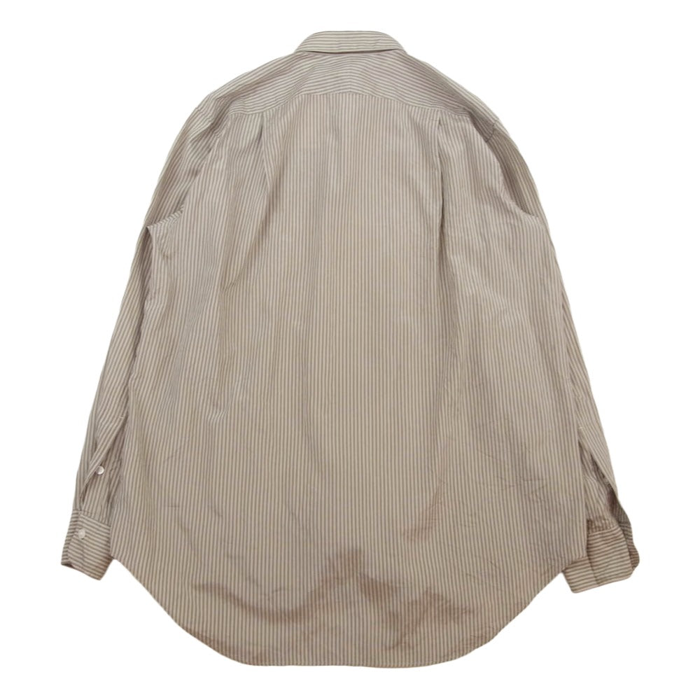 MT4103-0602C CHARLES SILK COTTON STRIPE チャールズ シルクコットンストライプ 長袖 シャツ グリーン系 2【中古】