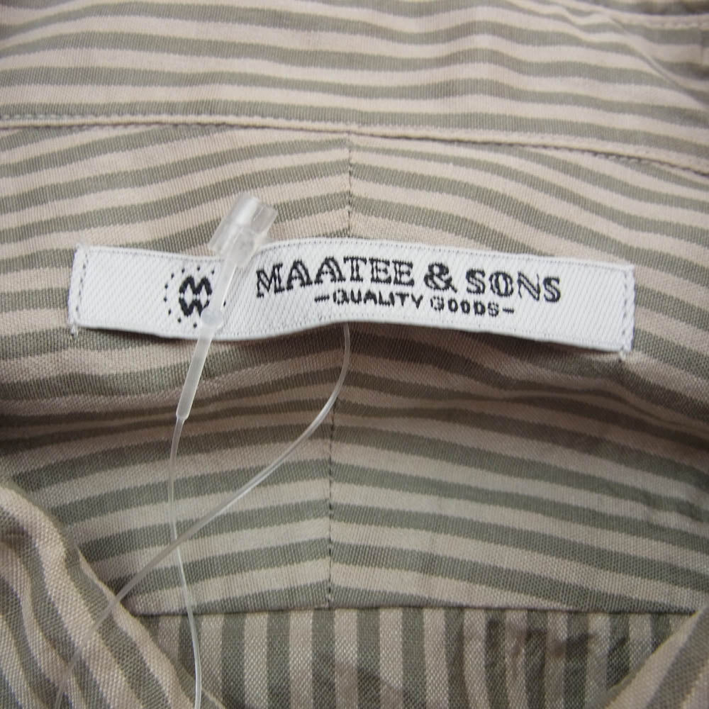 MT4103-0602C CHARLES SILK COTTON STRIPE チャールズ シルクコットンストライプ 長袖 シャツ グリーン系 2【中古】