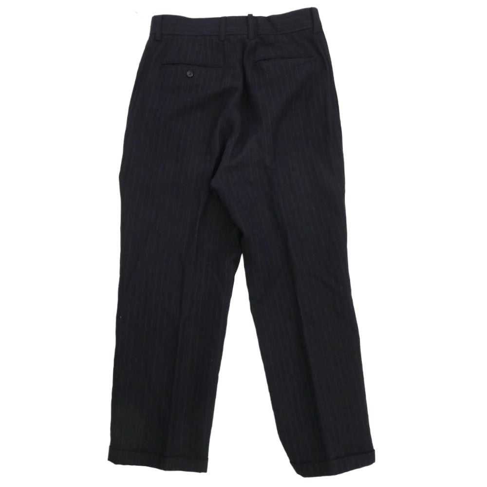 A.PRESSE アプレッセ 21AW 21AAP-04-01M Two Tack Trousers ウールリネン ストライプ 2タック パンツ トラウザー ネイビー系 2【中古】