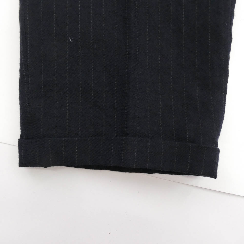 A.PRESSE アプレッセ 21AW 21AAP-04-01M Two Tack Trousers ウールリネン ストライプ 2タック パンツ トラウザー ネイビー系 2【中古】