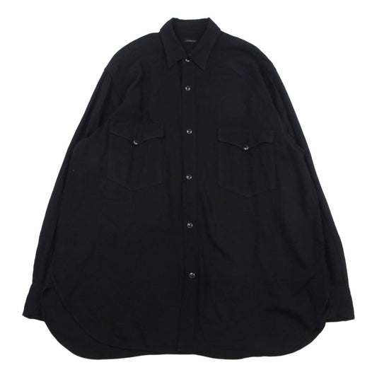 COMOLI コモリ 25SS B01-02003 レーヨン ウエスタン シャツ ブラック系 2【中古】