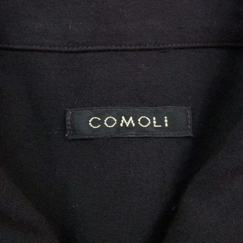 COMOLI コモリ 25SS B01-02003 レーヨン ウエスタン シャツ ブラック系 2【中古】