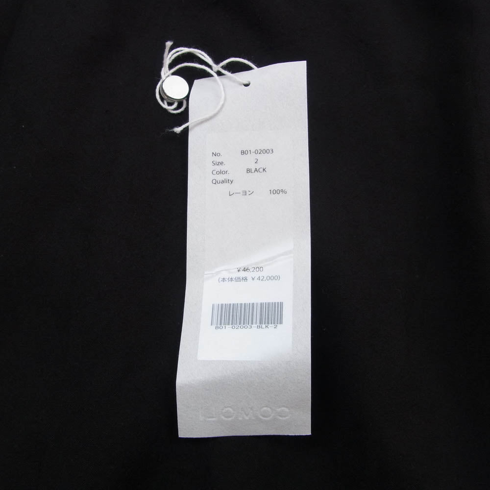 COMOLI コモリ 25SS B01-02003 レーヨン ウエスタン シャツ ブラック系 2【中古】
