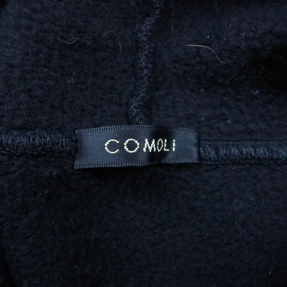 COMOLI コモリ 25SS B01-05001 コットン裏毛ジップパーカー ブラック系 3【中古】