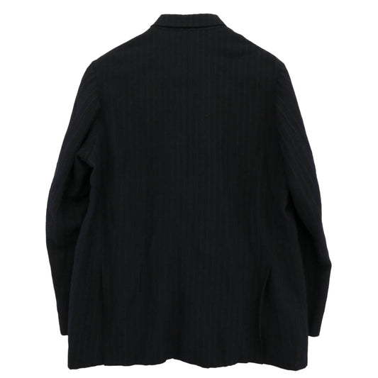 A.PRESSE アプレッセ 21AW 21AAP-01-07M Double Breasted Jacket ウールリネン ストライプ ダブルブレスト ジャケット ブラック系 2【中古】