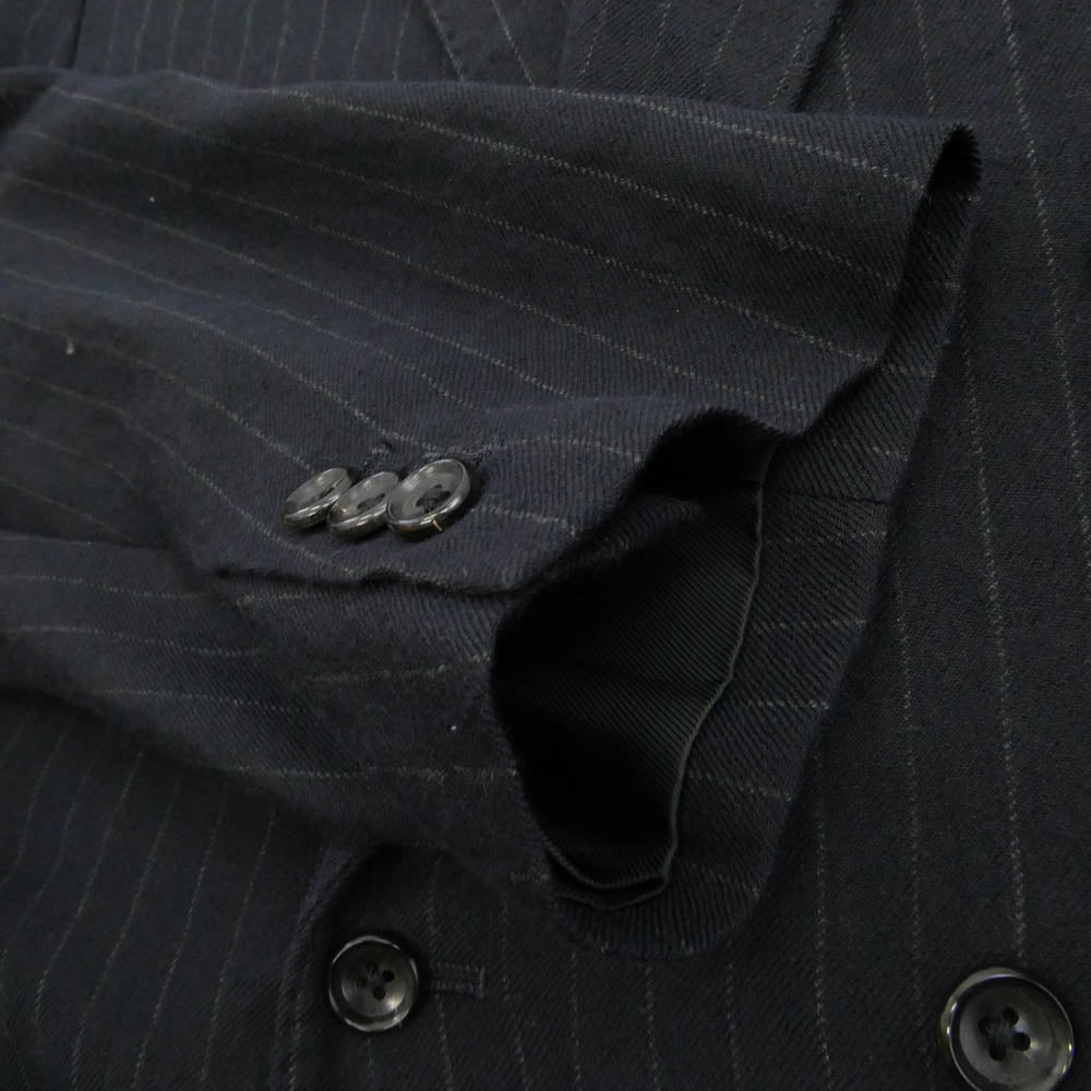 A.PRESSE アプレッセ 21AW 21AAP-01-07M Double Breasted Jacket ウールリネン ストライプ ダブルブレスト ジャケット ブラック系 2【中古】