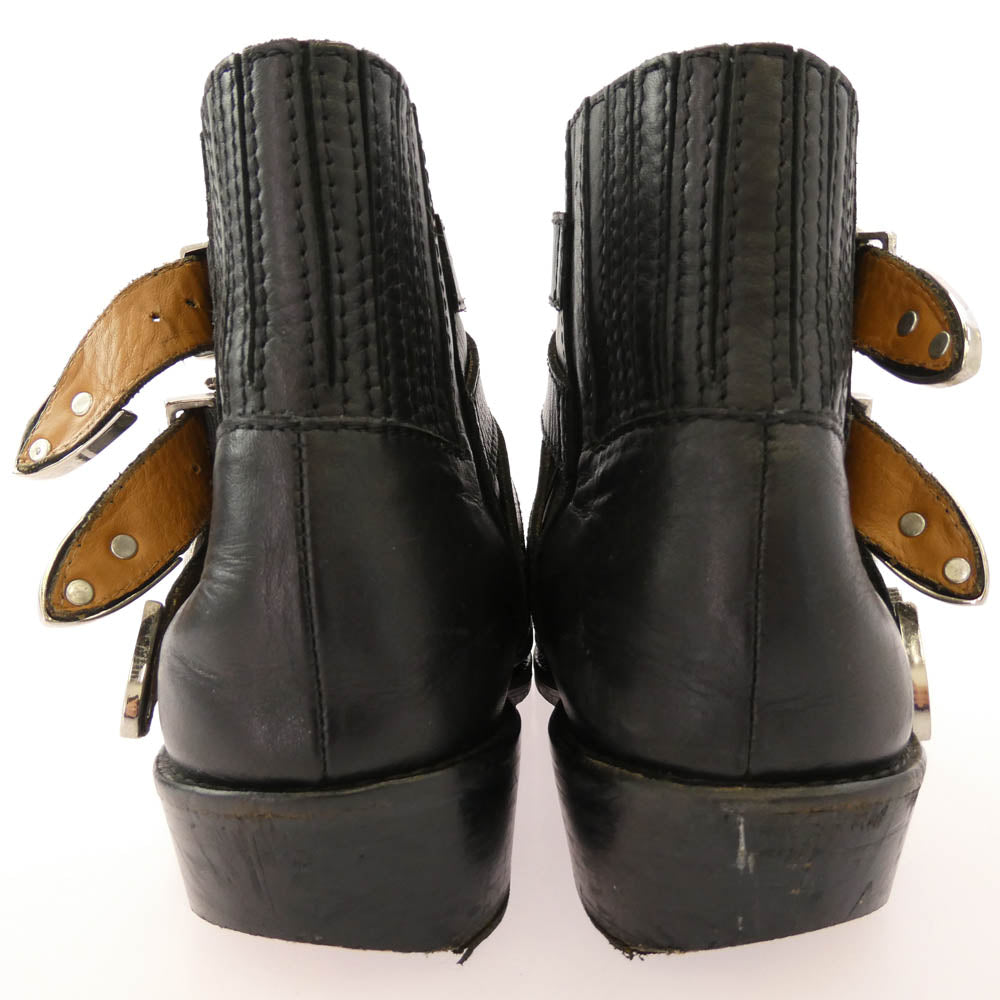 TOGA トーガ VIRILIS ビリリース BALACK LEATHER SILVER BUCKLES レザー バックル ブーツ ブラック系 41【中古】