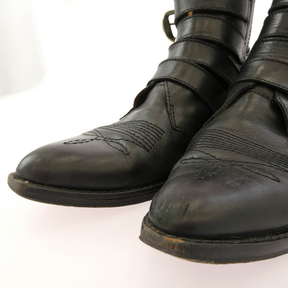 TOGA トーガ VIRILIS ビリリース BALACK LEATHER SILVER BUCKLES レザー バックル ブーツ ブラック系 41【中古】