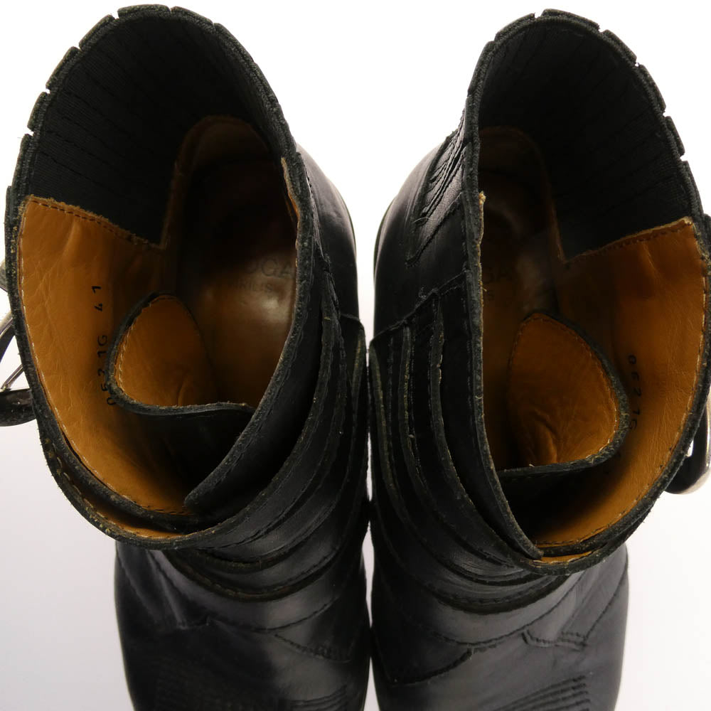 TOGA トーガ VIRILIS ビリリース BALACK LEATHER SILVER BUCKLES レザー バックル ブーツ ブラック系 41【中古】