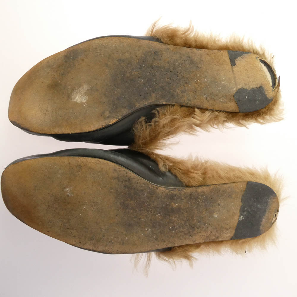 GUCCI グッチ エンブロイダリー ホースビット プリンスタウン レザー サンダル ブラック系【中古】