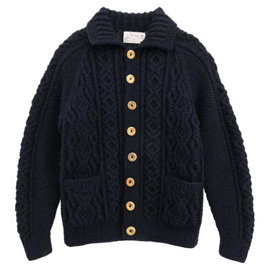 INVERALLAN インバーアラン 茶タグ 3A LUMBER CARDIGAN ランバー カーディガン ハンドニット ネイビー系 サイズ表記なし【中古】