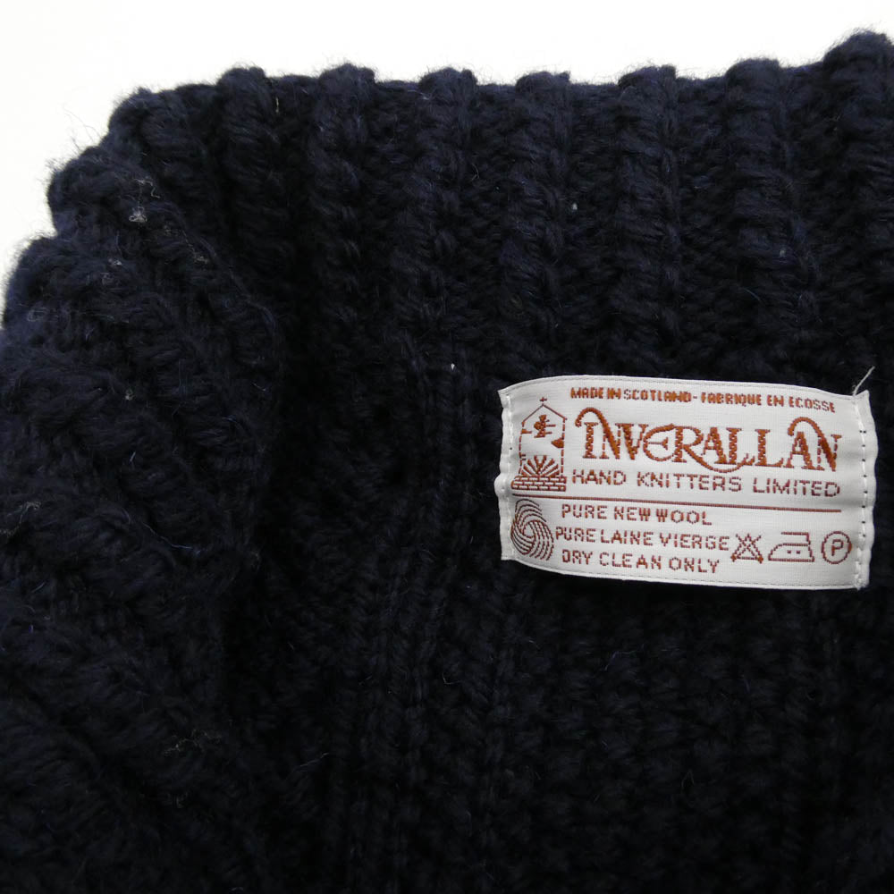 INVERALLAN インバーアラン 茶タグ 3A LUMBER CARDIGAN ランバー カーディガン ハンドニット ネイビー系 サイズ表記なし【中古】