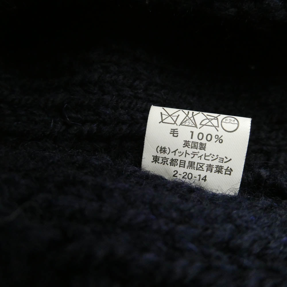 INVERALLAN インバーアラン 茶タグ 3A LUMBER CARDIGAN ランバー カーディガン ハンドニット ネイビー系 サイズ表記なし【中古】