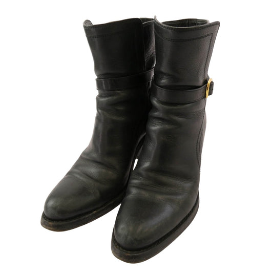 CELINE セリーヌ ジョッパー ベルテッド ショートブーツ ブラック系 36【中古】