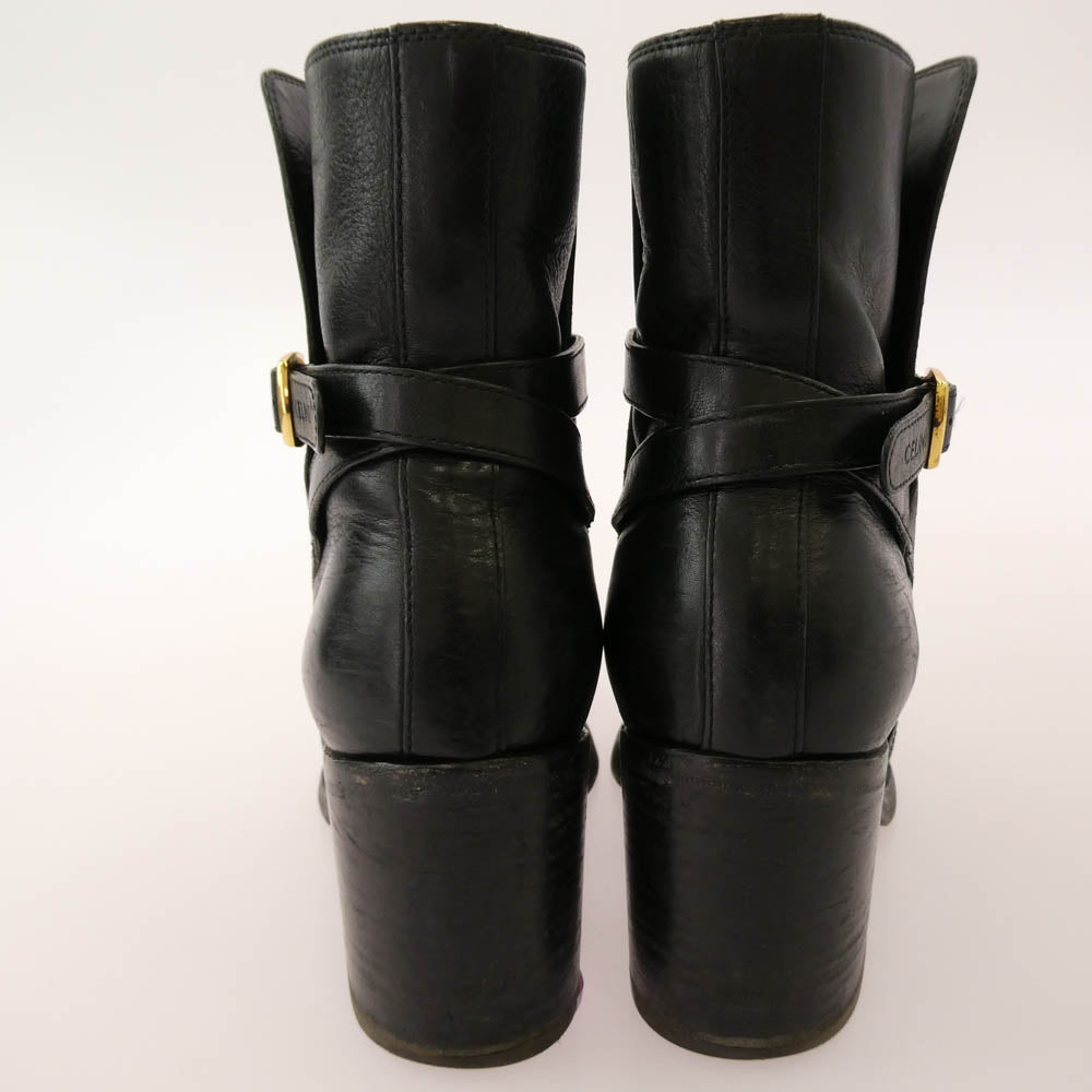 CELINE セリーヌ ジョッパー ベルテッド ショートブーツ ブラック系 36【中古】