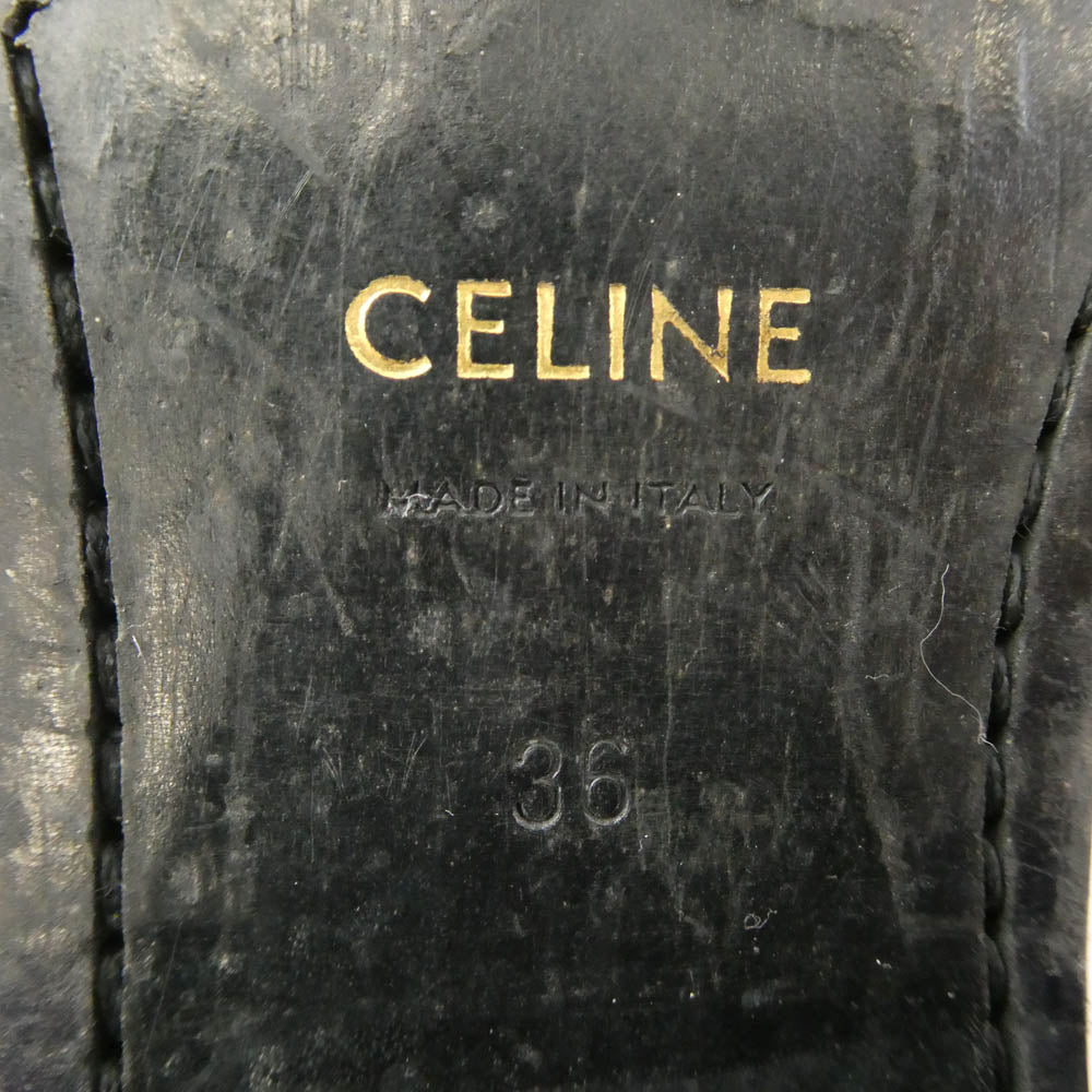 CELINE セリーヌ ジョッパー ベルテッド ショートブーツ ブラック系 36【中古】