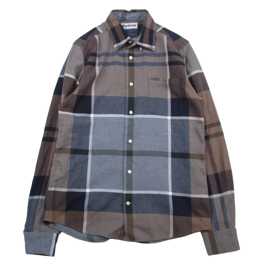 Barbour バブアー 長袖 チェック シャツ ブラウン系 S【中古】