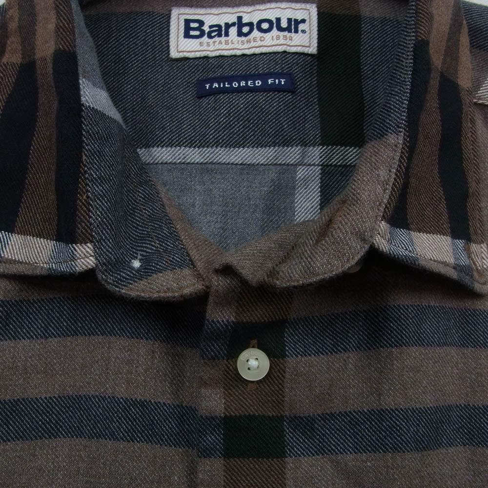 Barbour バブアー 長袖 チェック シャツ ブラウン系 S【中古】