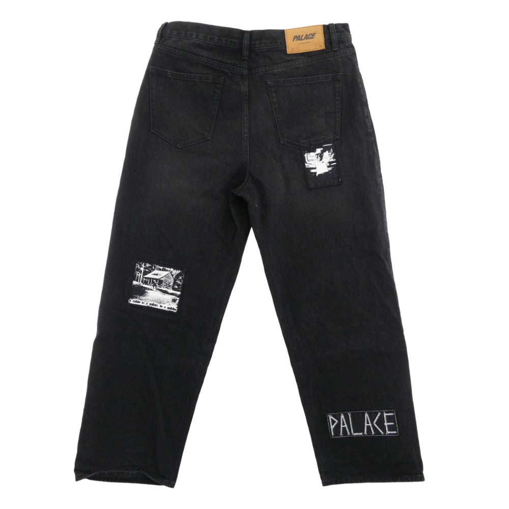 PALACE パレス 25SS P90 BAGGY JEAN PATCH UP バギー ジーンズ パッチ アップ デニム パンツ ブラック系 32【中古】