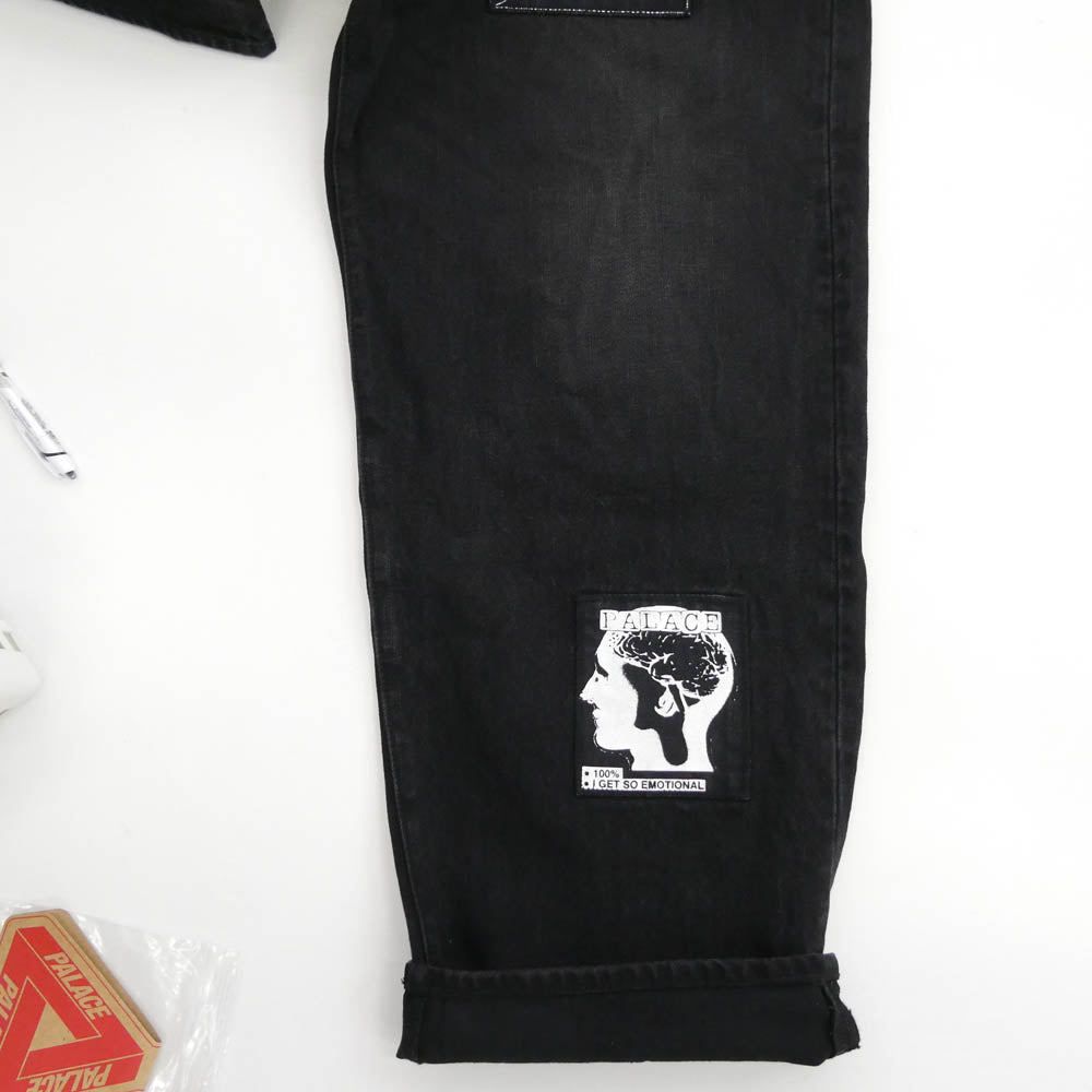 PALACE パレス 25SS P90 BAGGY JEAN PATCH UP バギー ジーンズ パッチ アップ デニム パンツ ブラック系 32【中古】