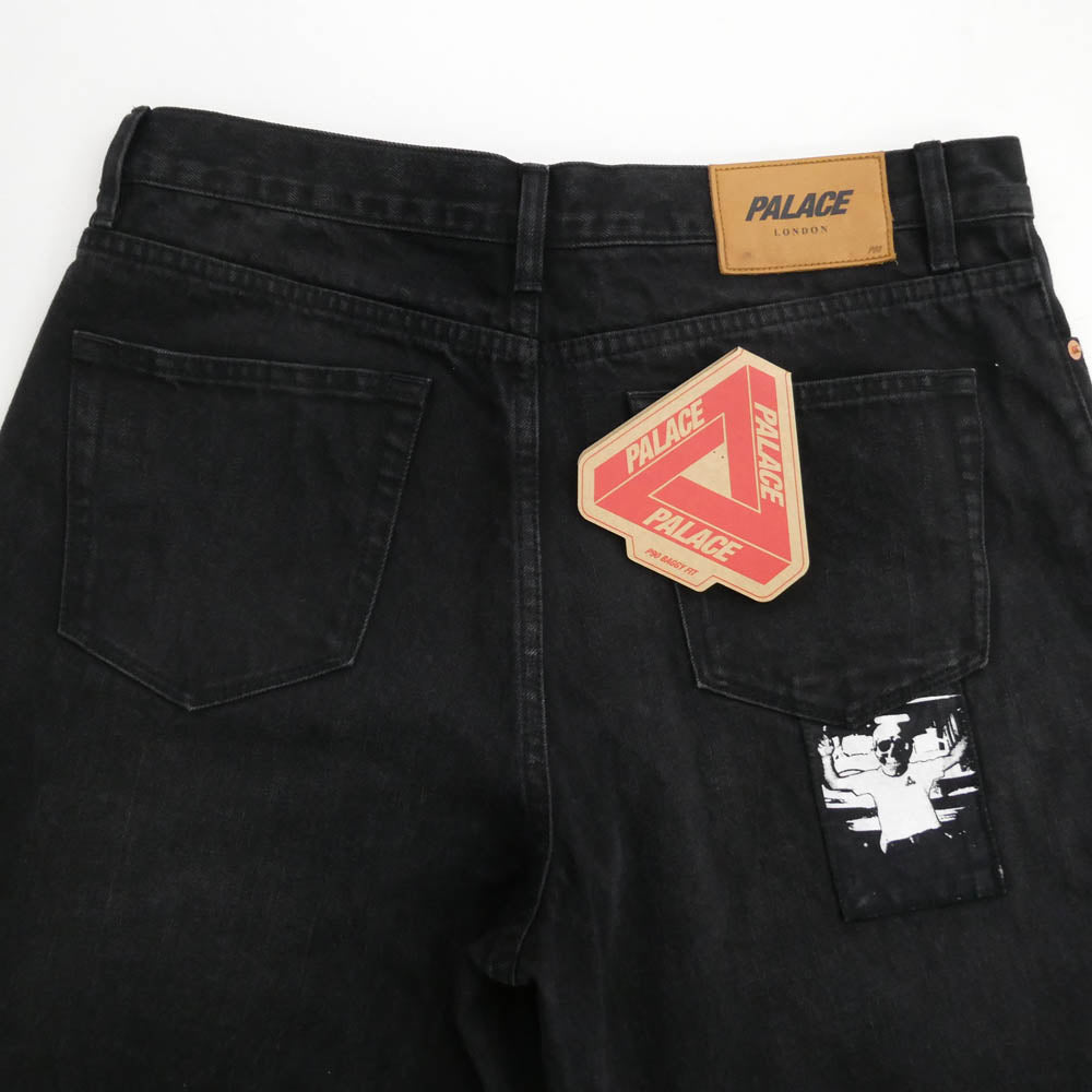 PALACE パレス 25SS P90 BAGGY JEAN PATCH UP バギー ジーンズ パッチ アップ デニム パンツ ブラック系 32【中古】