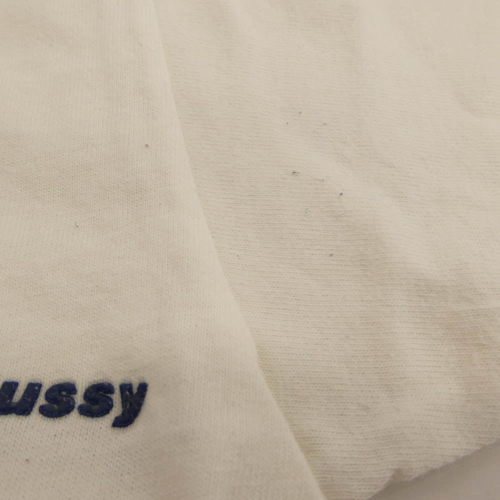 STUSSY ステューシー 90s 紺タグ USA製 OLD オールド プリント Tシャツ ホワイト系 S【中古】