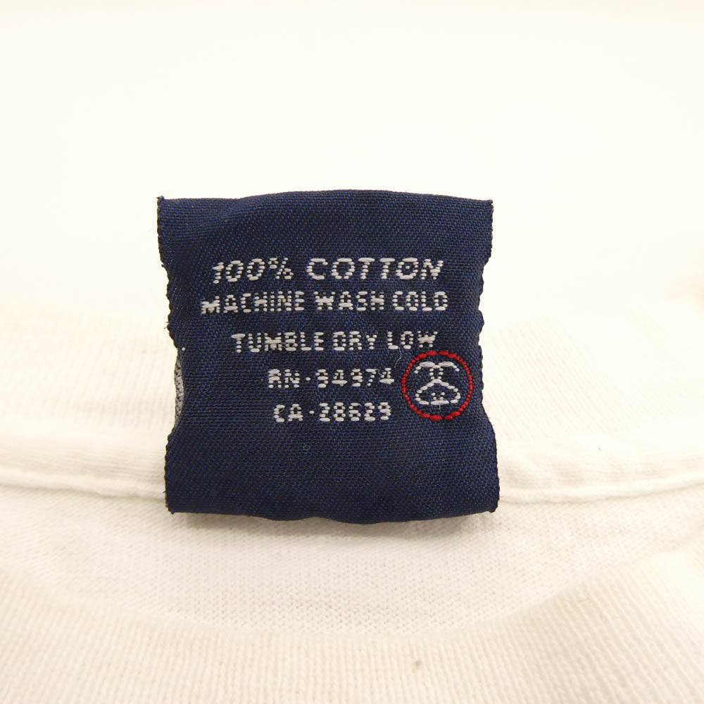 STUSSY ステューシー 90s 紺タグ USA製 OLD オールド プリント Tシャツ ホワイト系 S【中古】