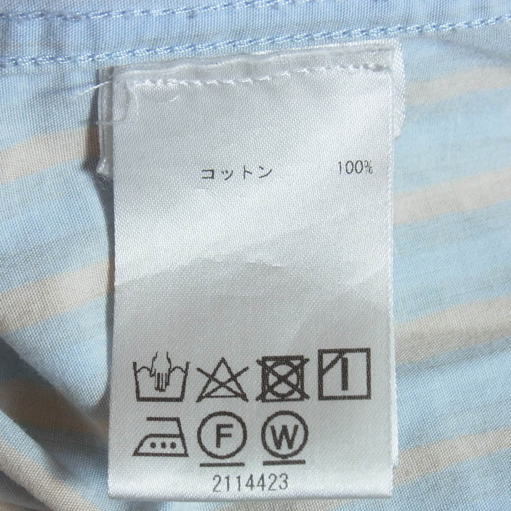 marimekko マリメッコ Piccolo Jokapoika ピッコロ ヨカポイカ 長袖 ストライプ シャツ ライトブルー系 M【中古】