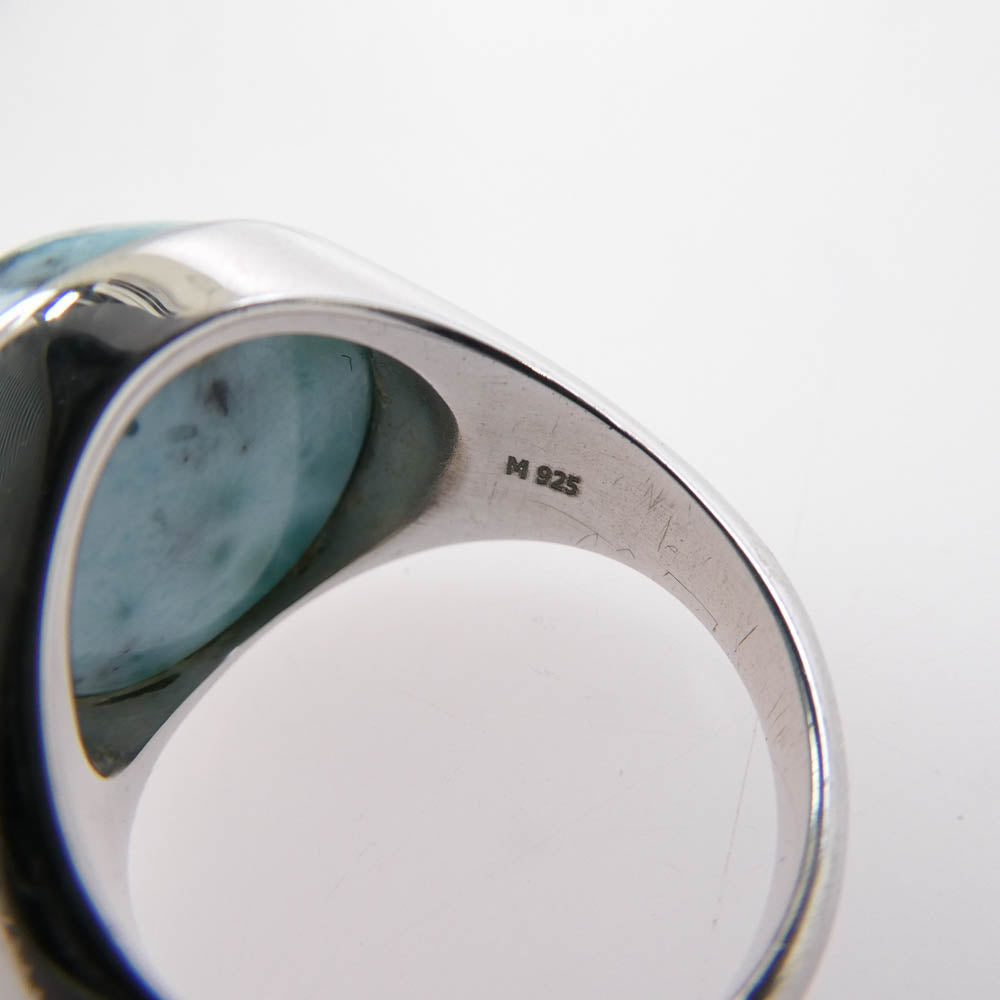 マリハ Signature Collection シグネチャーコレクション R M ROUND ラリマー 925刻印 シルバー リング シルバー系 ブルー系 13号【中古】