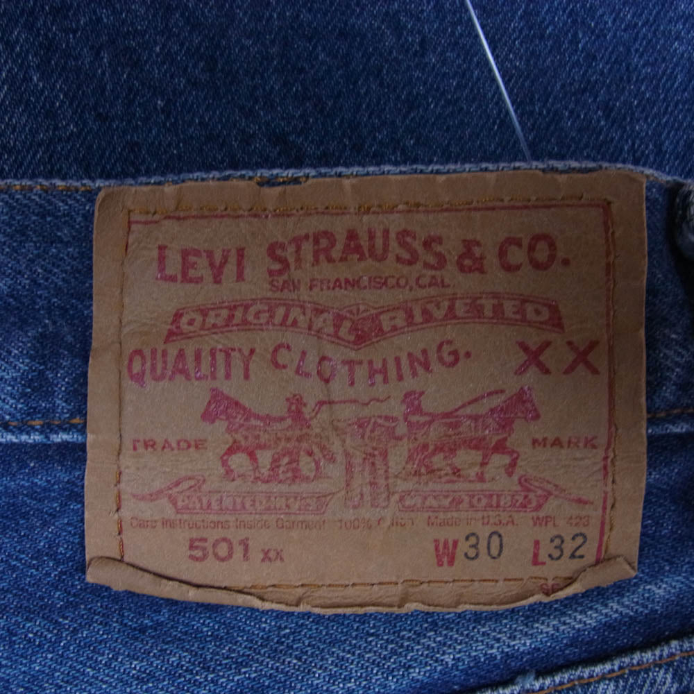 Levi's リーバイス 90s USA製 501 レギュラー smalle 裏刻印552 ボタンフライ デニム パンツ インディゴブルー系 W30/L32【中古】
