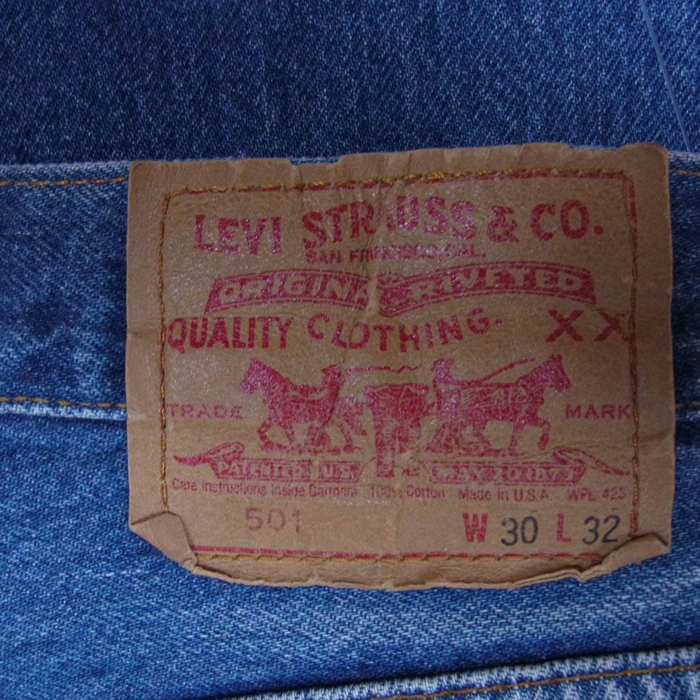 Levi's リーバイス 90s USA製 501 レギュラー smalle 裏刻印546 ボタンフライ デニム パンツ インディゴブルー系 W30/L32【中古】