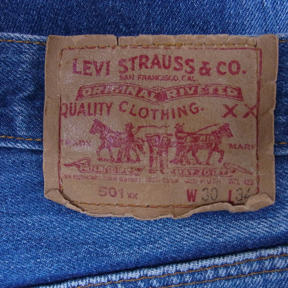 Levi's リーバイス 80s 90s USA製 501 レギュラー smalle 裏刻印524 ボタンフライ デニム パンツ インディゴブルー系 W30/L34【中古】