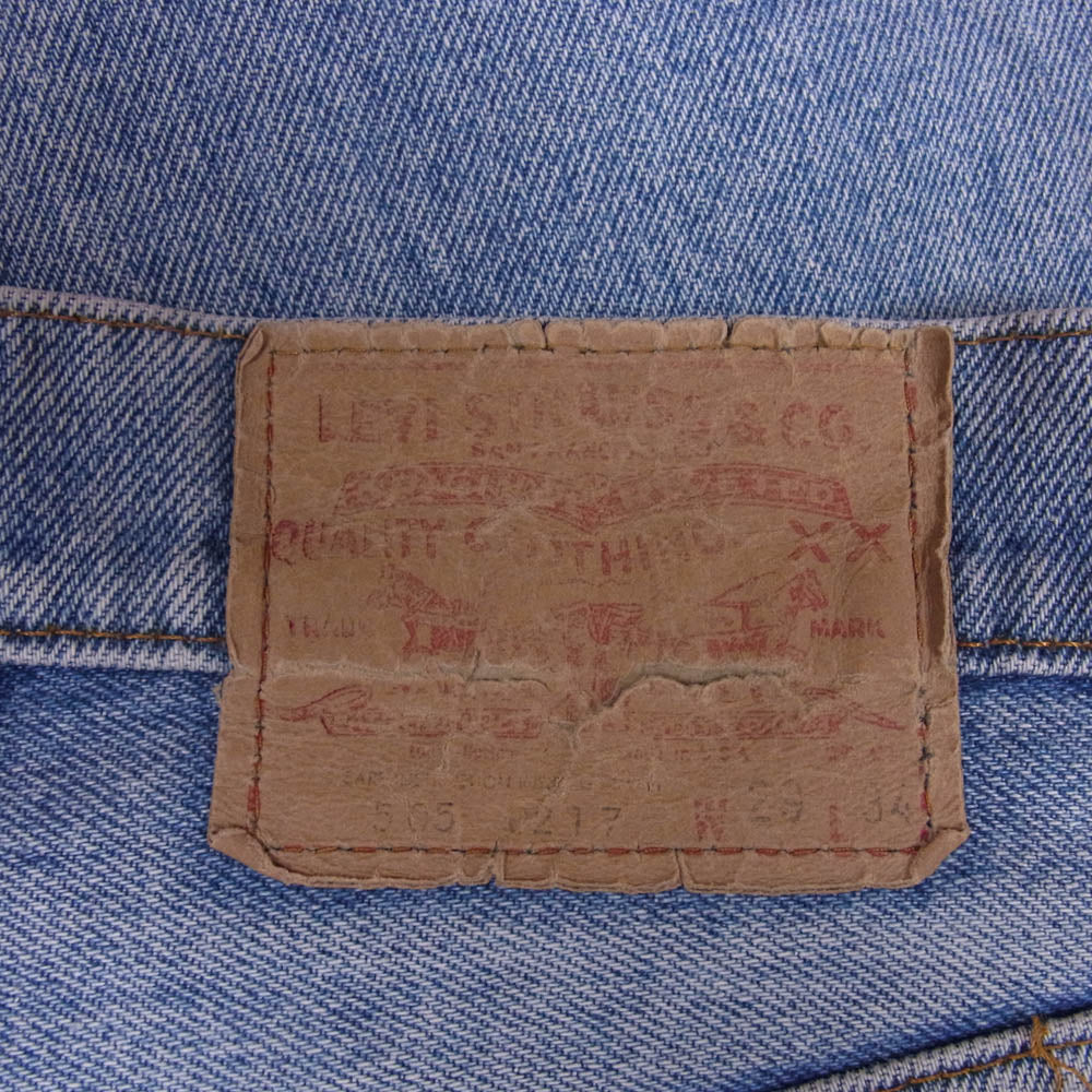 Levi's リーバイス 80s 505 smalle TALON42 黒カン ボタン裏刻印650 ストレート デニム パンツ ライトブルー系 W29/L34【中古】