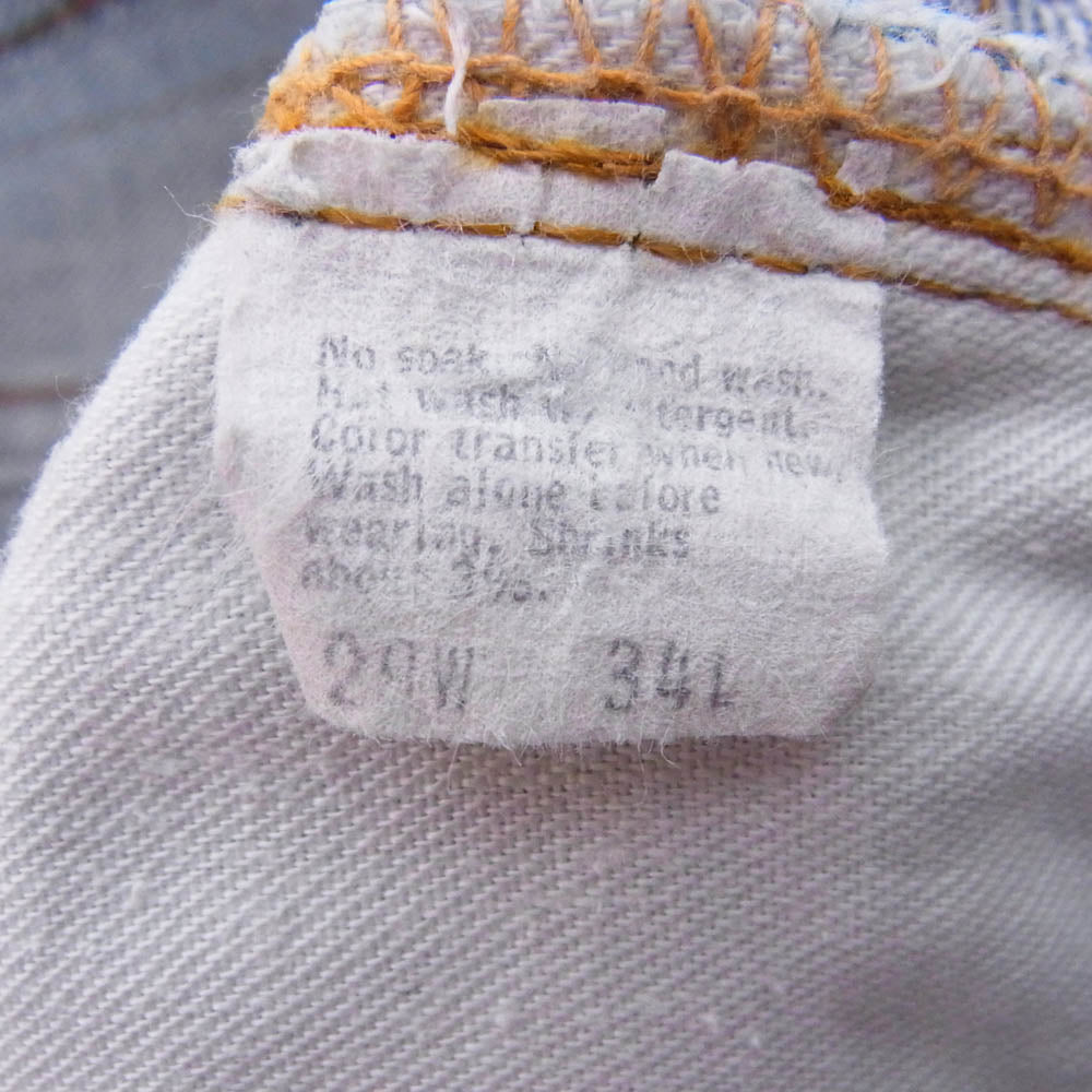Levi's リーバイス 80s 505 smalle TALON42 黒カン ボタン裏刻印650 ストレート デニム パンツ ライトブルー系 W29/L34【中古】