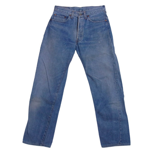 Levi's リーバイス 80s 501 赤耳 smalle 裏刻印555 USA製 バレンシア工場 ボタンフライ デニム パンツ ライトブルー系 W30/L30【中古】