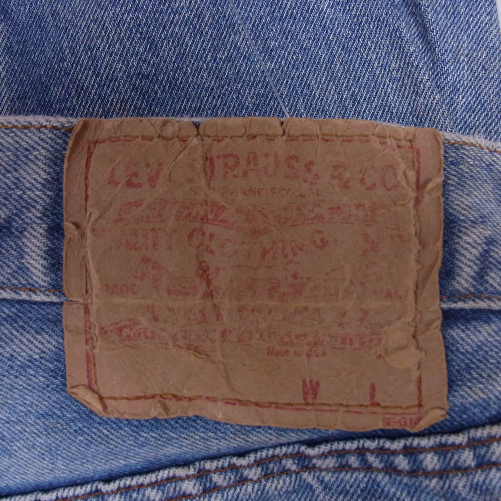 Levi's リーバイス 80s 501 赤耳 smalle 裏刻印555 USA製 バレンシア工場 ボタンフライ デニム パンツ ライトブルー系 W30/L30【中古】