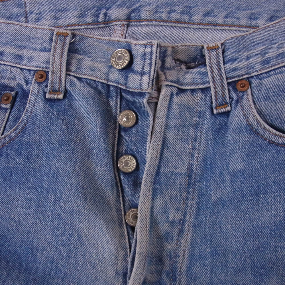 Levi's リーバイス 80s 501 赤耳 smalle 裏刻印555 USA製 バレンシア工場 ボタンフライ デニム パンツ ライトブルー系 W30/L30【中古】