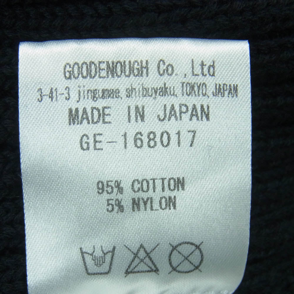 GOODENOUGH グッドイナフ 16AW GE-168017 COTTON BEANIE コットン ビーニー Gタグ ニットキャップ ダークネイビー系【中古】