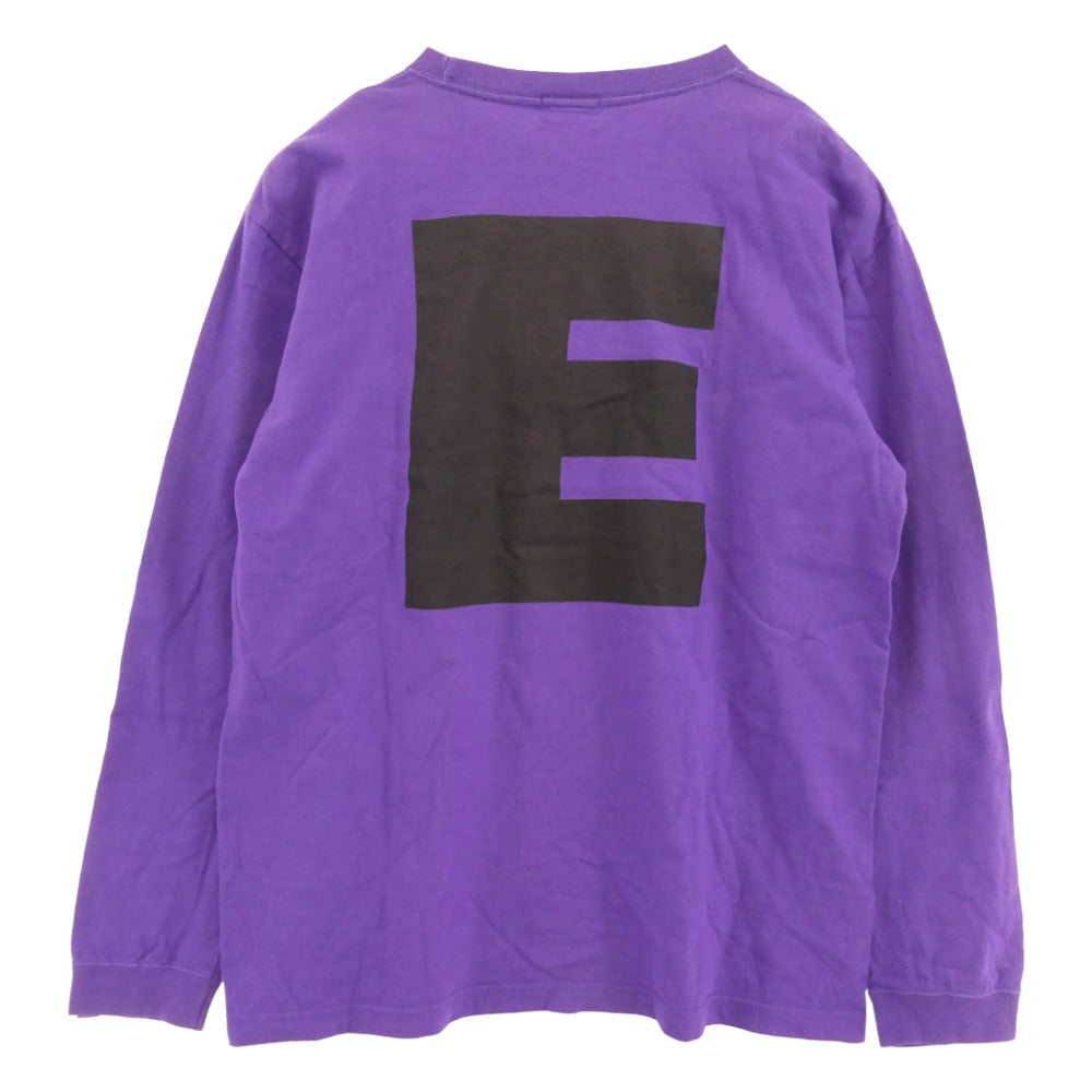 GOODENOUGH グッドイナフ GOODE logo long sleeve cut and sew ロングスリーブカットソー 袖グラムg タグ 長袖 Tシャツ ロンT パープル系 サイズタグ欠損【中古】