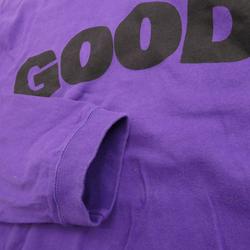 GOODENOUGH グッドイナフ GOODE logo long sleeve cut and sew ロングスリーブカットソー 袖グラムg タグ 長袖 Tシャツ ロンT パープル系 サイズタグ欠損【中古】