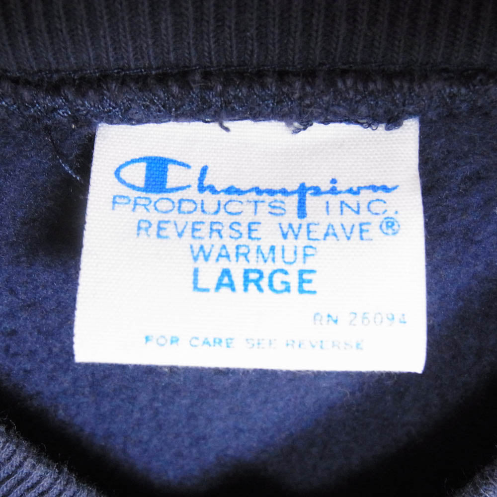 Champion チャンピオン C8-Q042 × REVERSE WAVE SNAP SWEAT リバースウィーブ スナップ ジップ スウェット カーディガン ジャケット ネイビー系 L【中古】