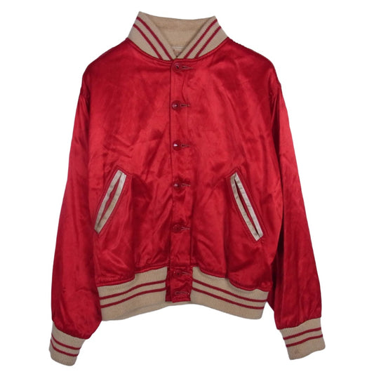 wilson ウィルソン VINTAGE ヴィンテージ 60s USA製 サテン バーシティ ジャケット スタジャン レッド系 38【中古】