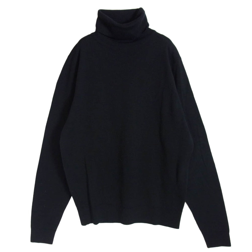 JOHN SMEDLEY ジョンスメドレー タートルネック ハイネック ウール ニット ブラック系 S【中古】