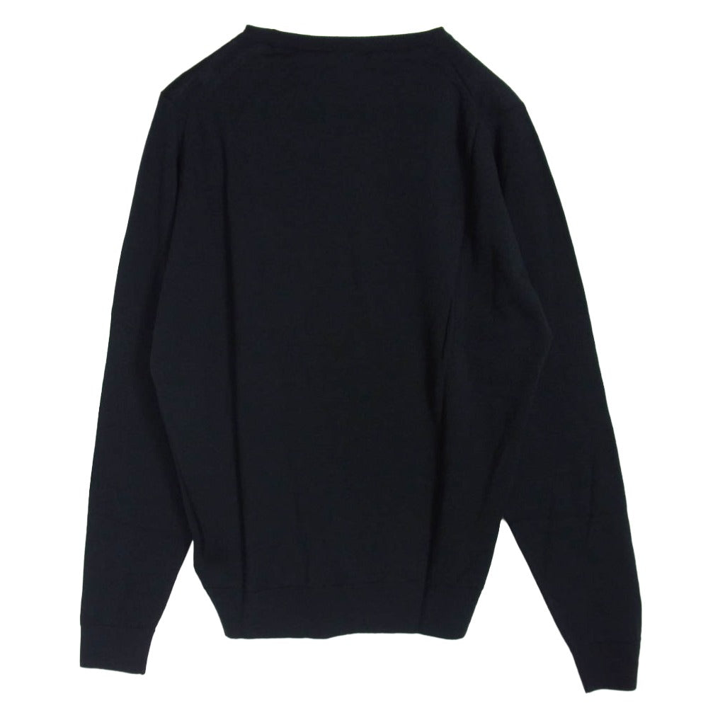 JOHN SMEDLEY ジョンスメドレー BEAMS F ビームスF別注 メリノウール クルーネック ニット セーター ブラック系 S【極上美品】【中古】