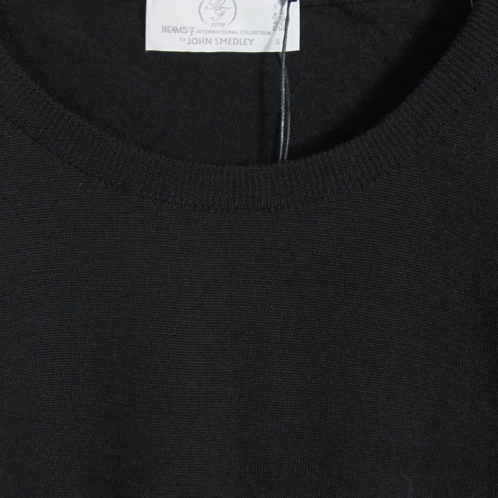 JOHN SMEDLEY ジョンスメドレー BEAMS F ビームスF別注 メリノウール クルーネック ニット セーター ブラック系 S【極上美品】【中古】