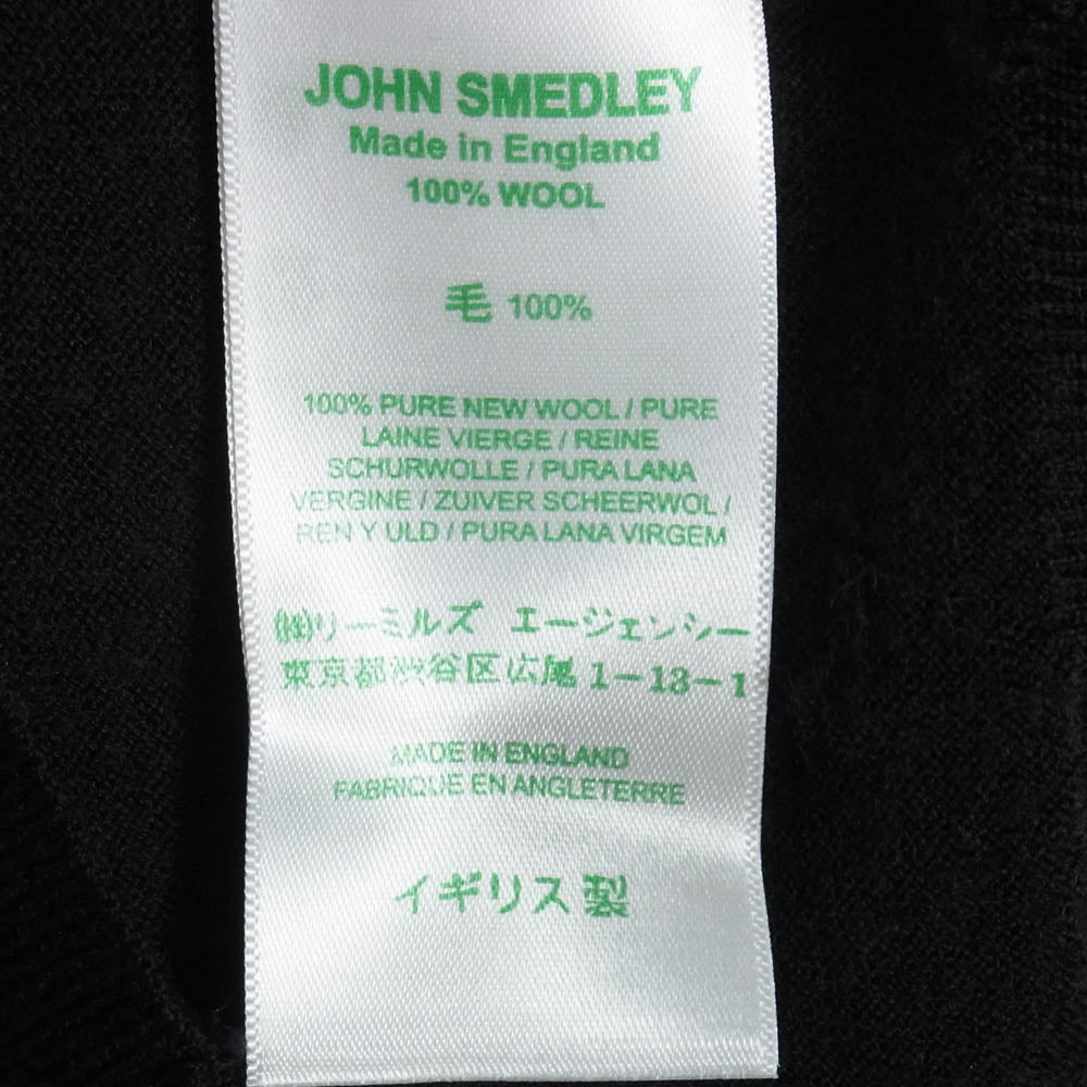 JOHN SMEDLEY ジョンスメドレー BEAMS F ビームスF別注 メリノウール クルーネック ニット セーター ブラック系 S【極上美品】【中古】